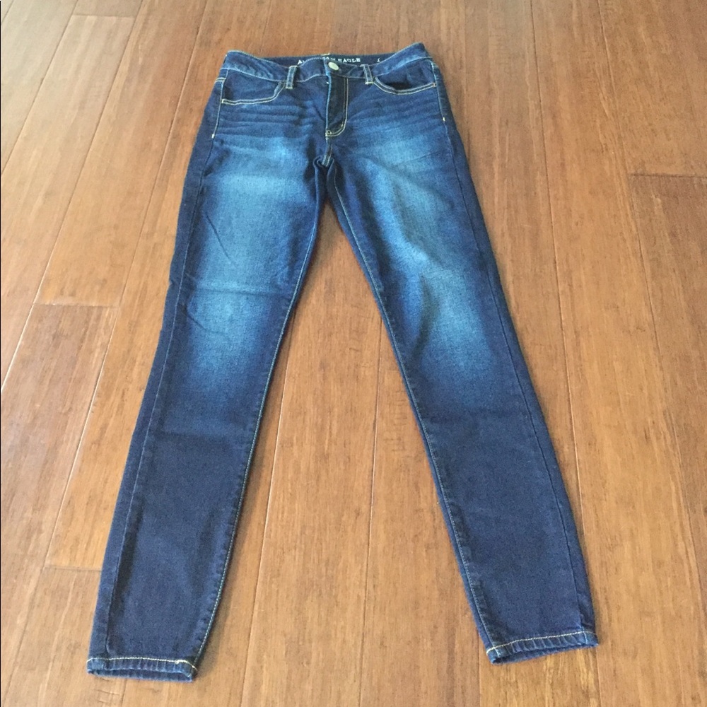 AEO high rise dark wash jeggings