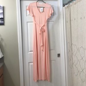 Peach Maternity Maxi