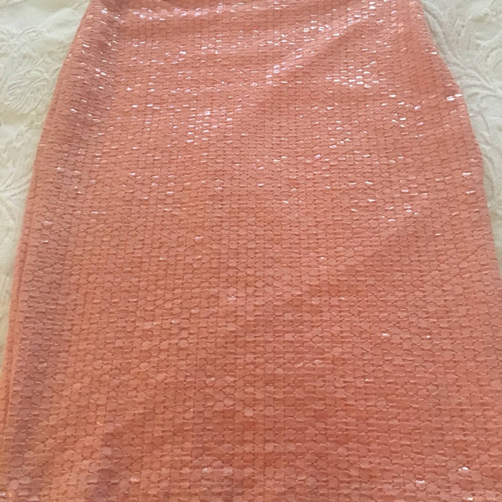 HM coral sequin pencil skirt