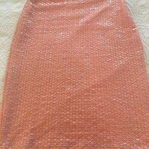 HM coral sequin pencil skirt