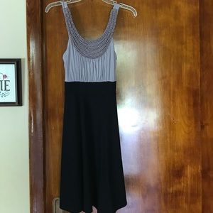 Beige and Black dress