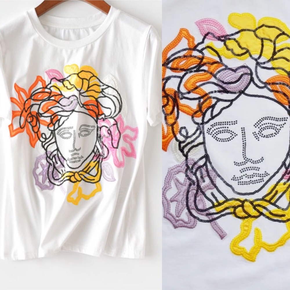Medusa Head embellished t-shirt ( large )