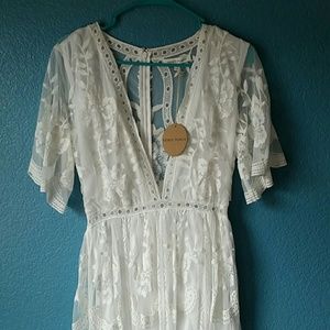 NWT Honey Punch Lace Maxi Dress