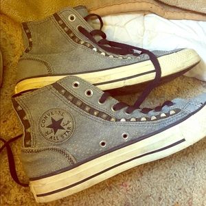 blue jean  converse with studs