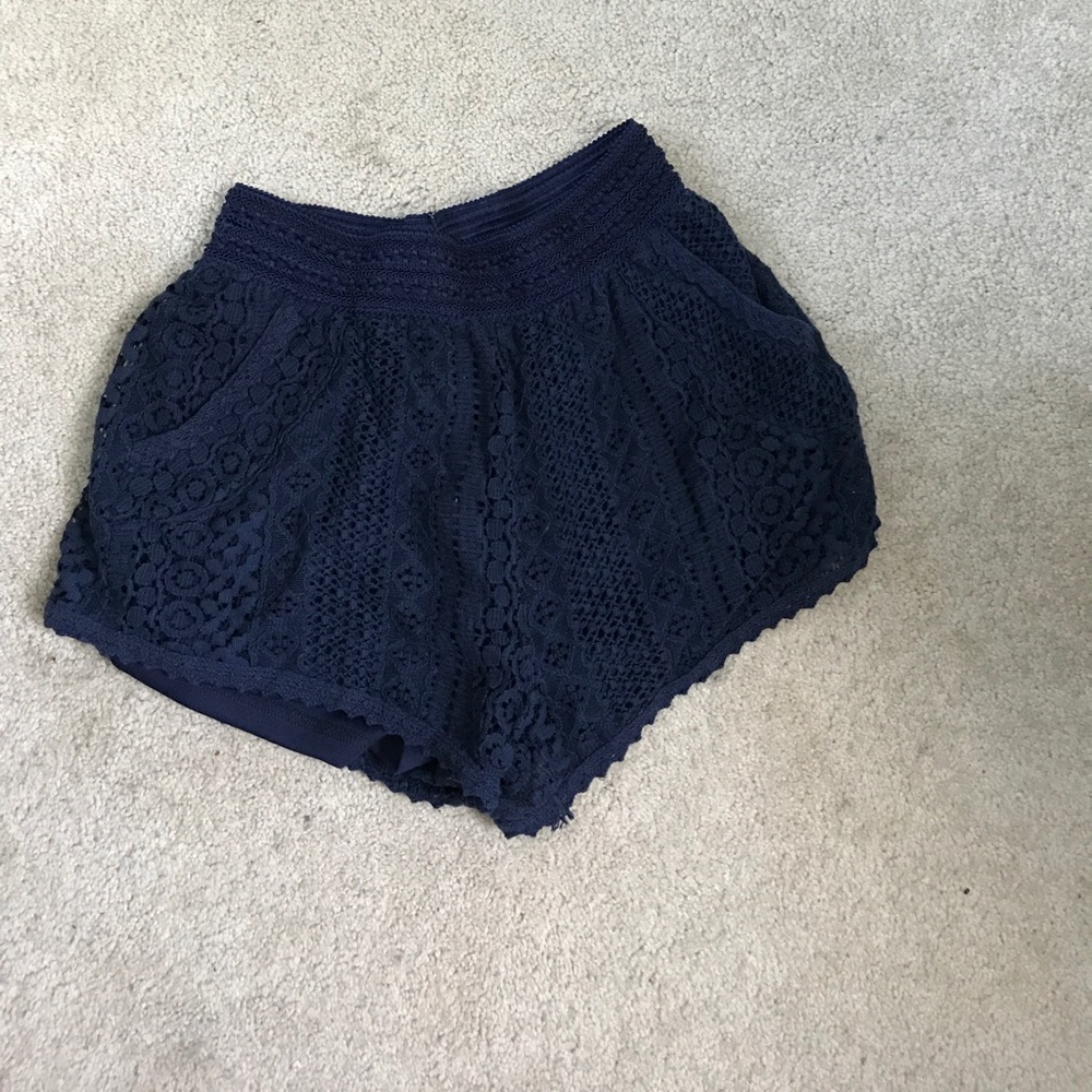 Navy lace shorts