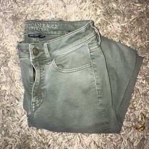 green washed american eagle pants!