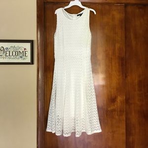 Sharagano White knee length dress