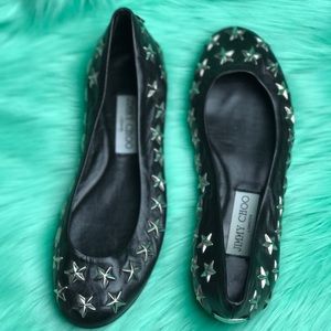 ⚜️⚜️JIMMY CHOO⚜️⚜️ Silver starred Ballet Flats