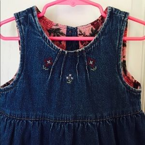 Embroidered denim dress