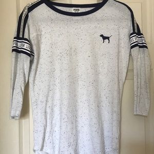 VS Victoria's Secret PINK Logo Baseball Tee- XS