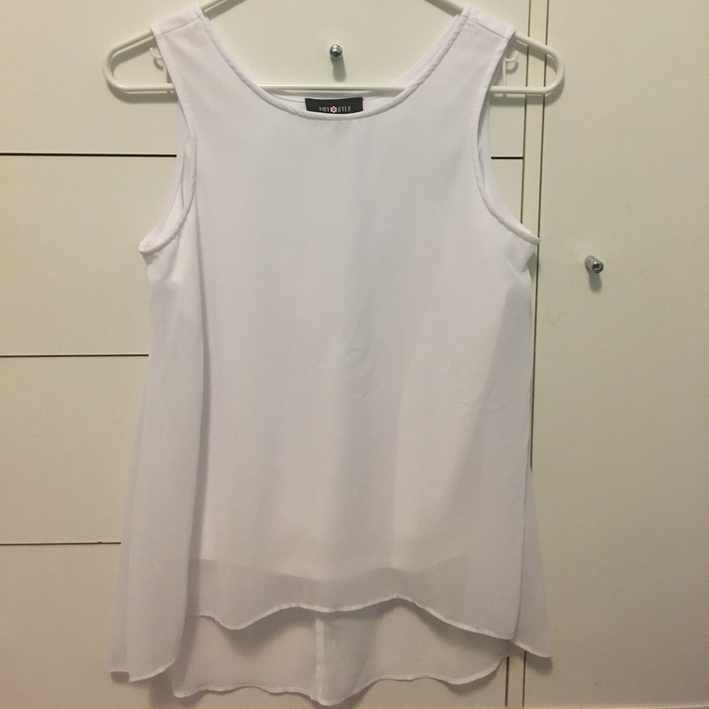 White Tank Top/ Colorful Skirt