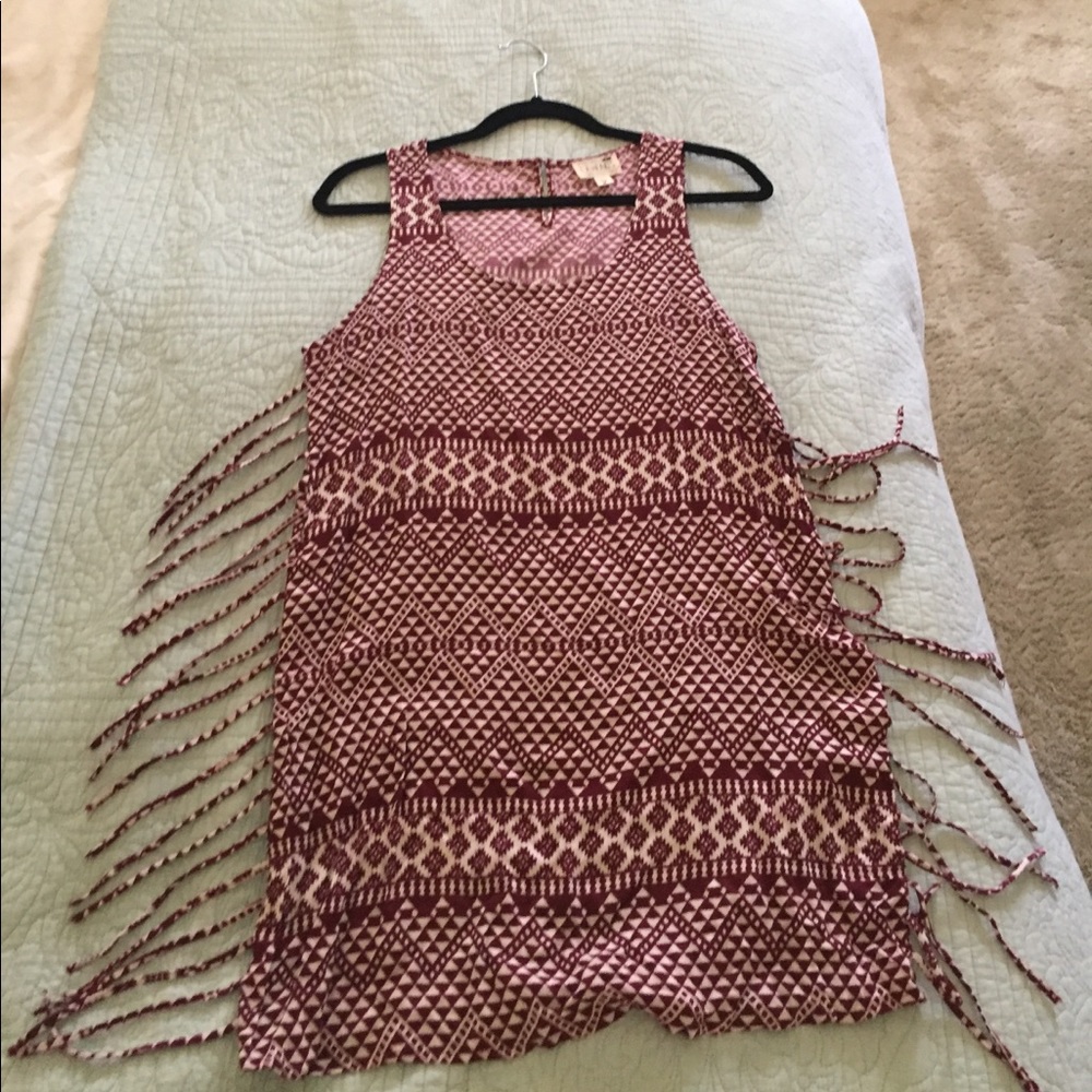 Western printed fringe dress