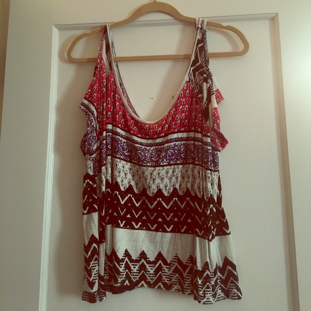 Open Shoulder Short Sleeve Top