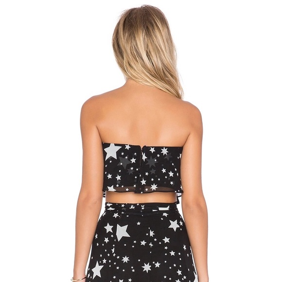 ✨Stars Patterned Chiffon Crop Top✨ - Picture 2 of 4