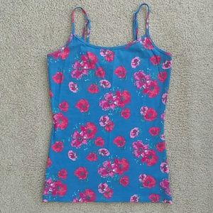 Blue & Red Floral Nollie Spaghetti Strap Tank Top