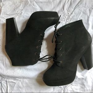 Lace Up Heeled Booties