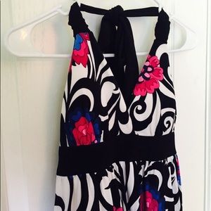 Halter top dress with flower print
