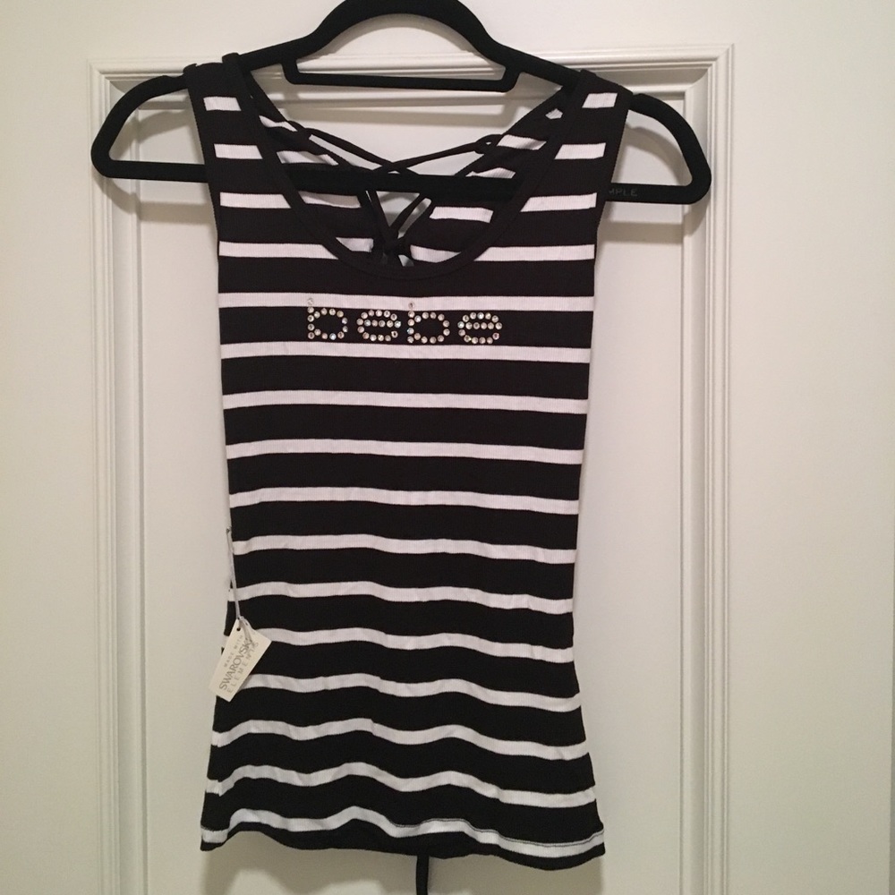 Bebe lace up the back tank top