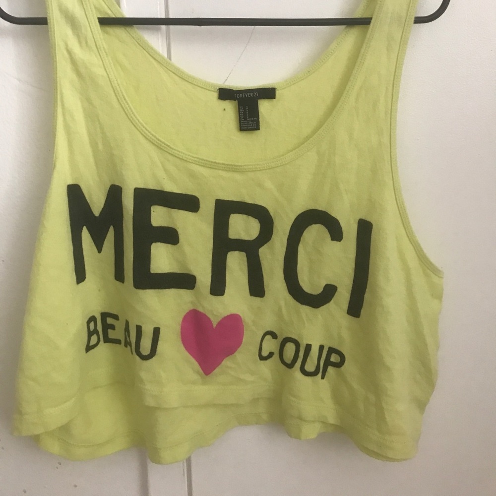 Neon green crop top