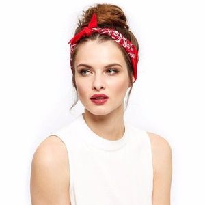 NWOT Red Paisley Bandana 100% Cotton