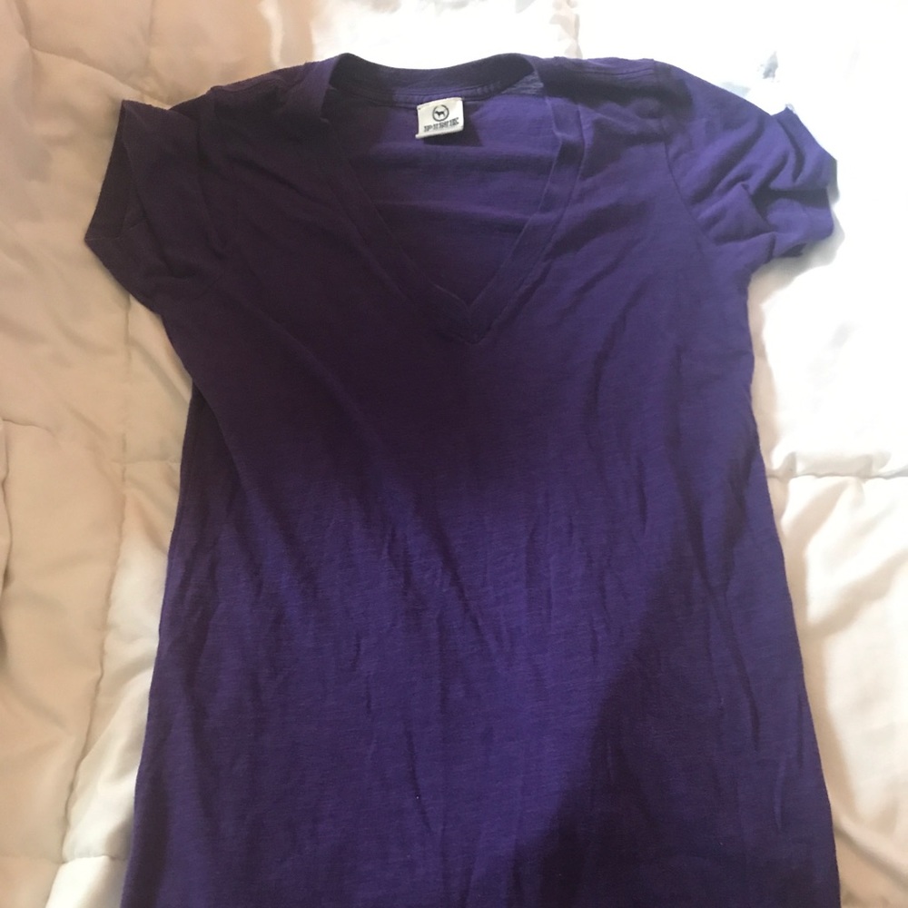 Purple v-neck shirt