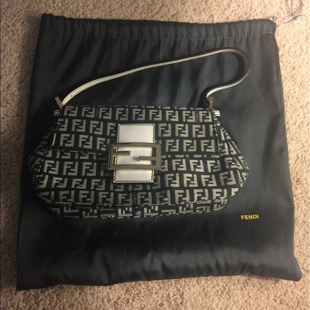 Black and white Fendi Baguette.