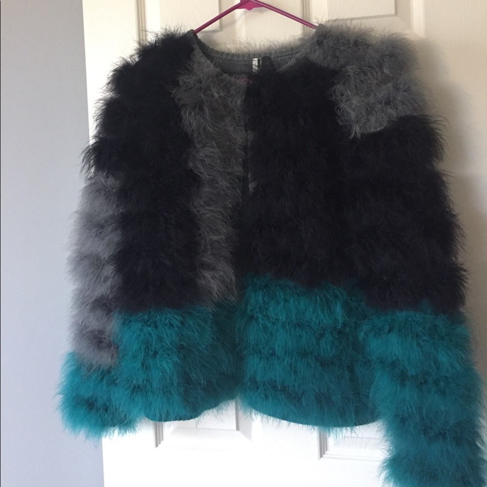 SOLD TopShop Marabou Color Block Sweater