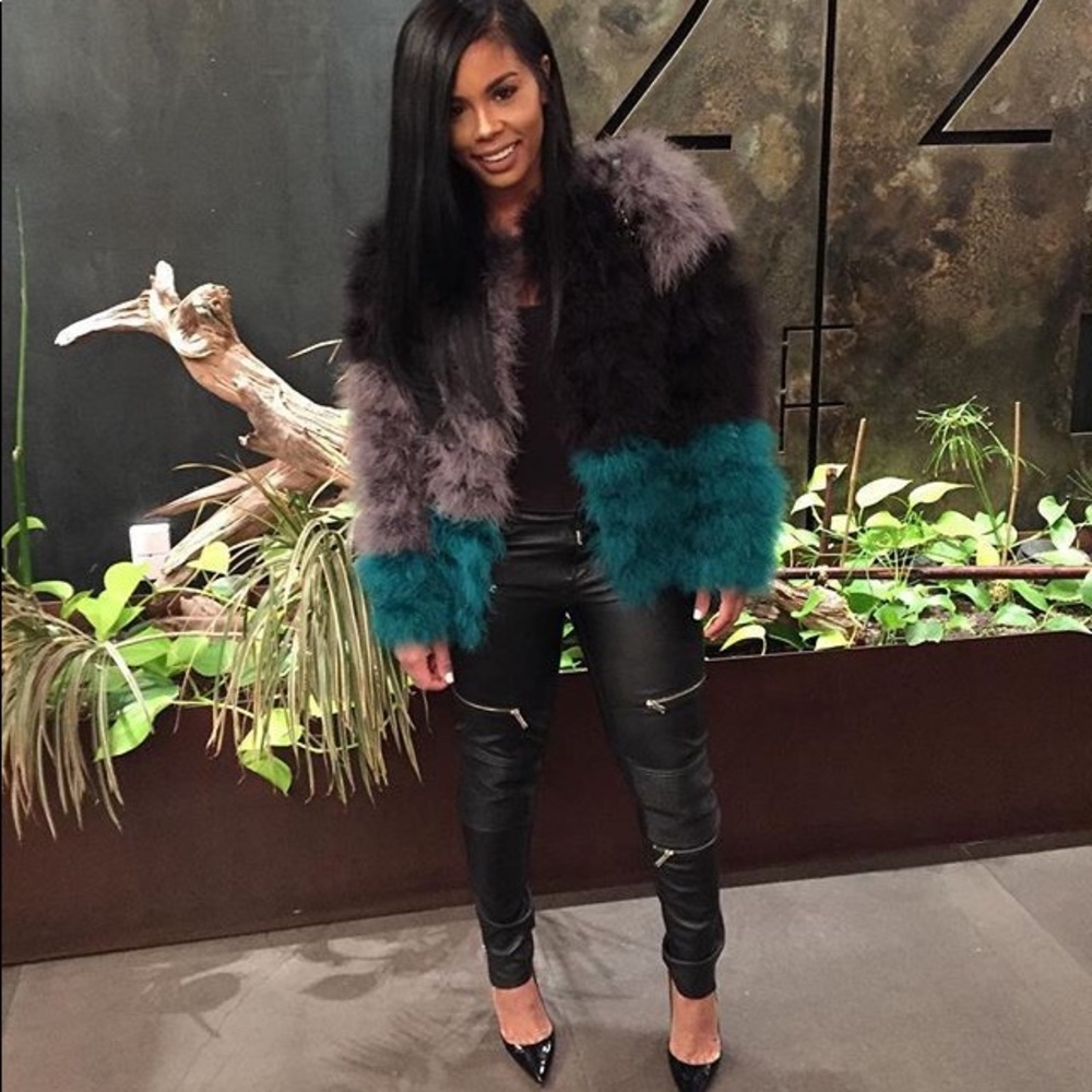 SOLD TopShop Marabou Color Block Sweater - Picture 3 of 4