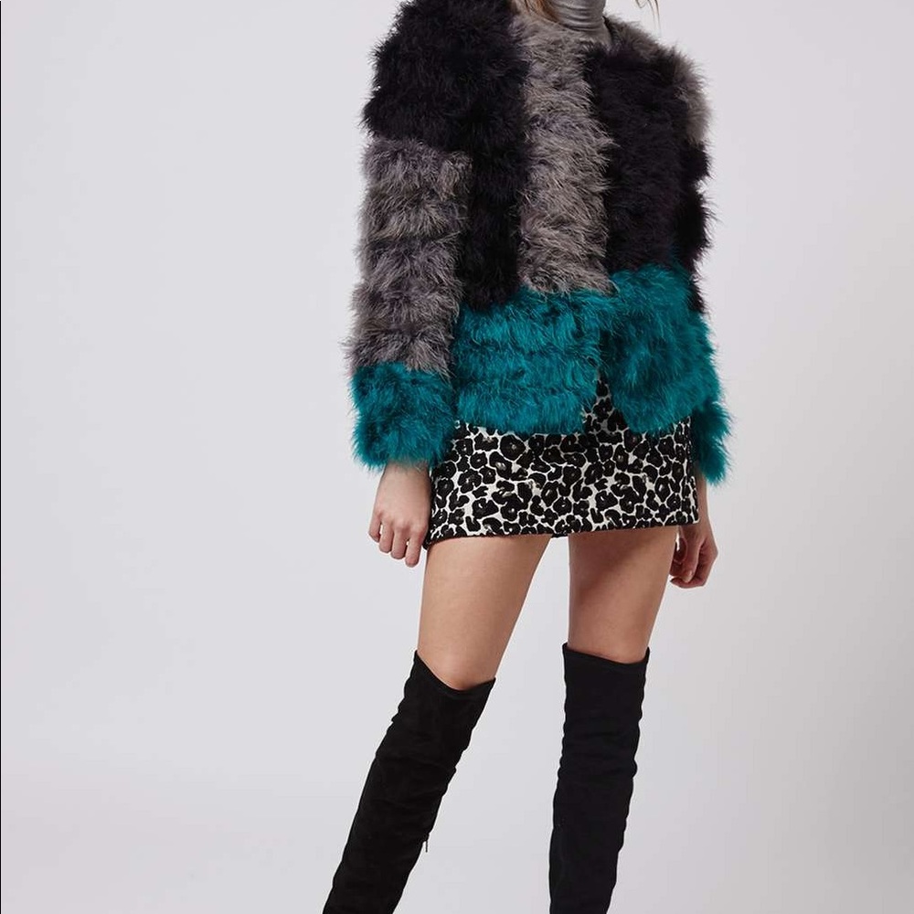 SOLD TopShop Marabou Color Block Sweater - Picture 4 of 4