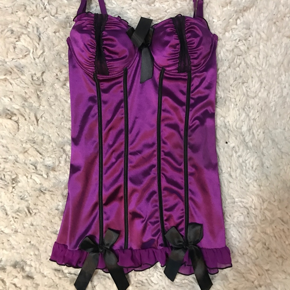 Purple and black sexy lingerie