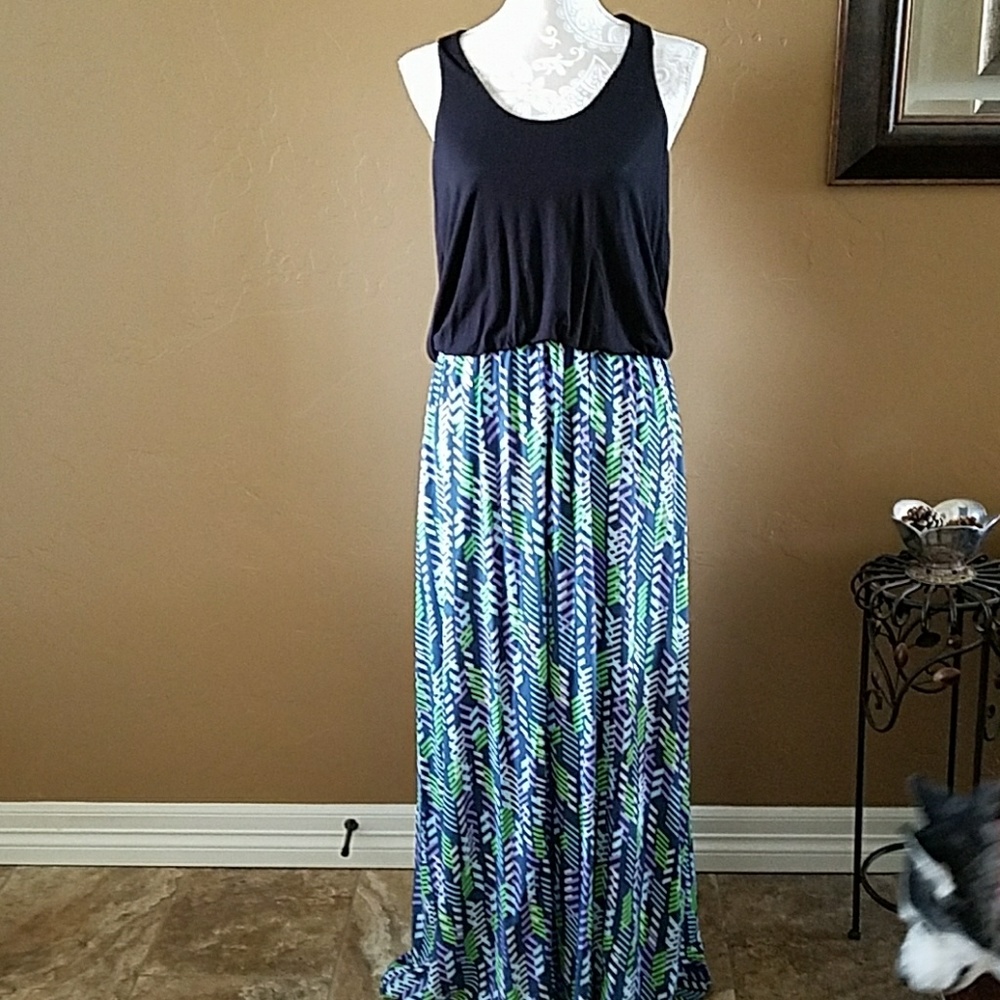 NWOT maxi dress with racer back