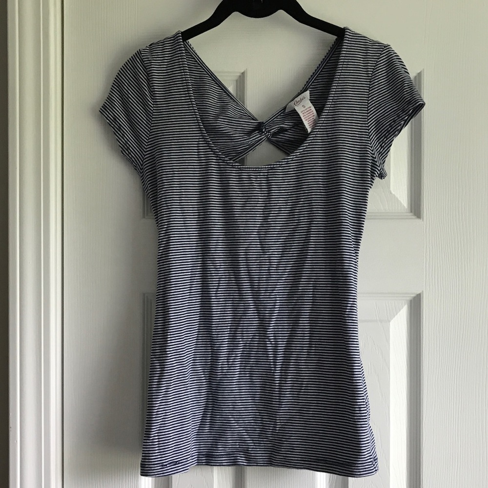 Candies Striped Twist Back Tee