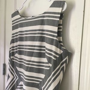 Gray and white striped dress
