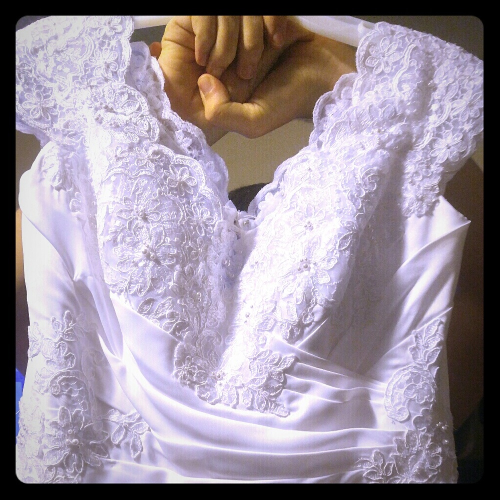 Wedding dress, veil, under skirt