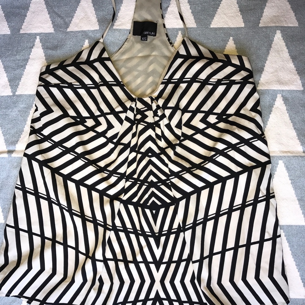 Strapped black and white top