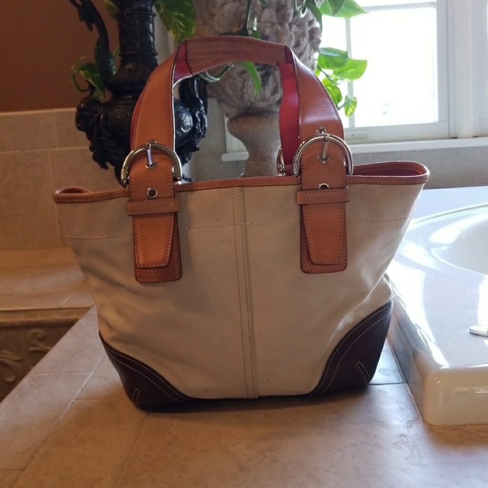 Brown and Tan leather Purse
