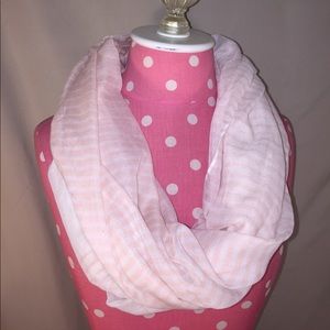 NWT West Loop Infinity Scarf lt pink/ wht stripes