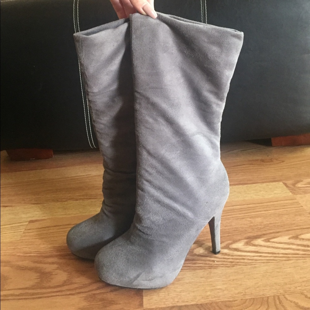 Gray Loveculture Mid- calf Boot
