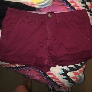 Burgundy American eagle shorts