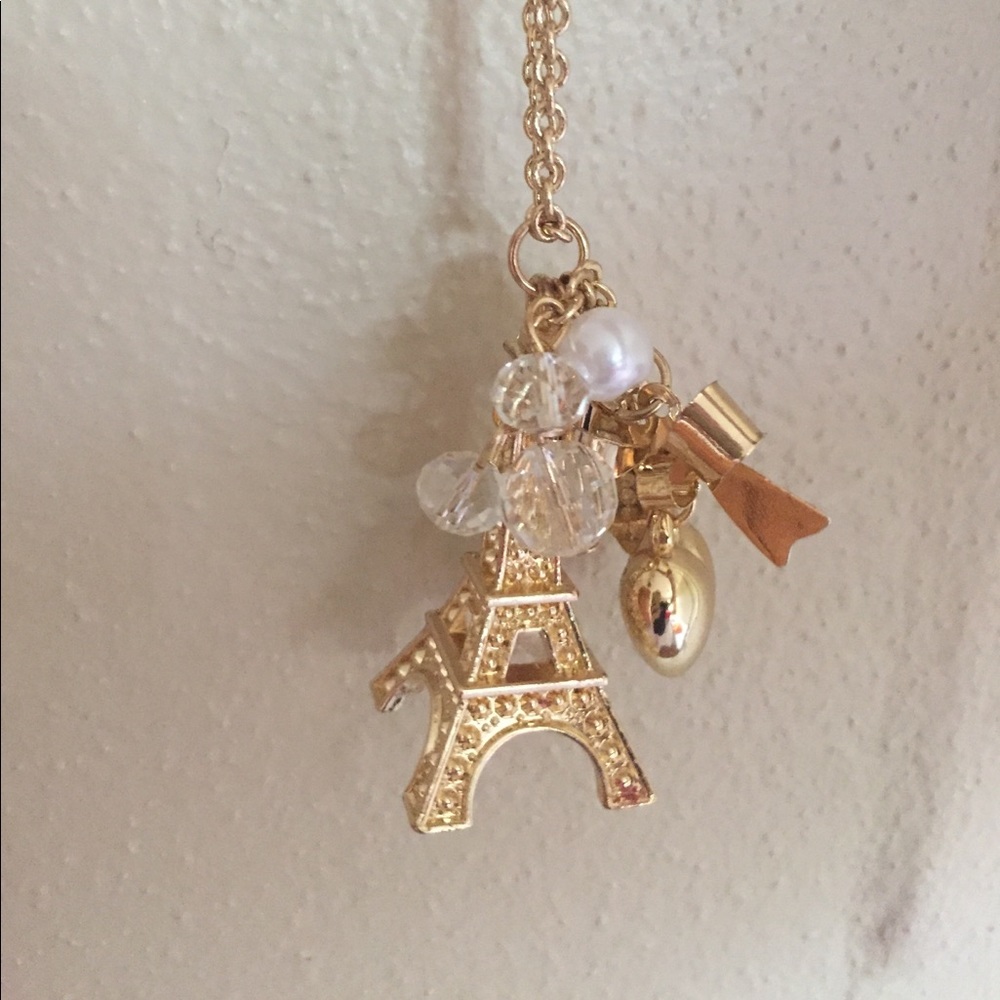 Long chain Eiffel Tower necklace