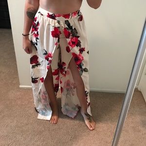 Floral Open Legged Pants