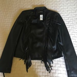 Express woman's faux leather Fringe Jacket