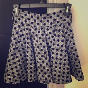 Black Velvet Polka Dot Skort - high waist