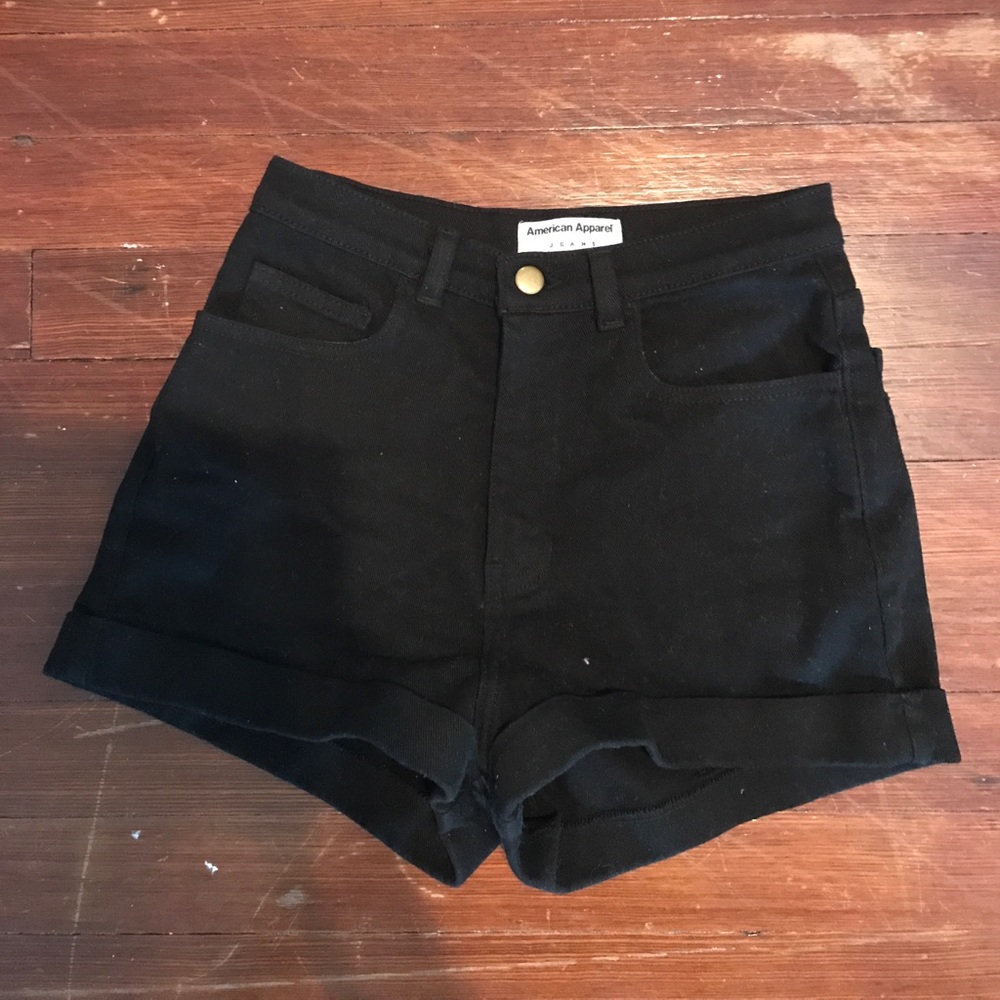 Black high waisted jean shorts