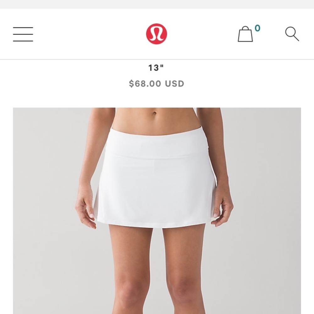 Lululemon white sport skirt