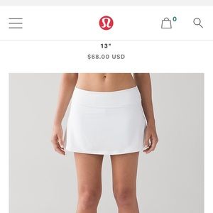 Lululemon white sport skirt