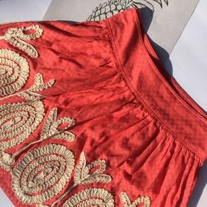 Anthropologie skirt🍍coral, flared, Large