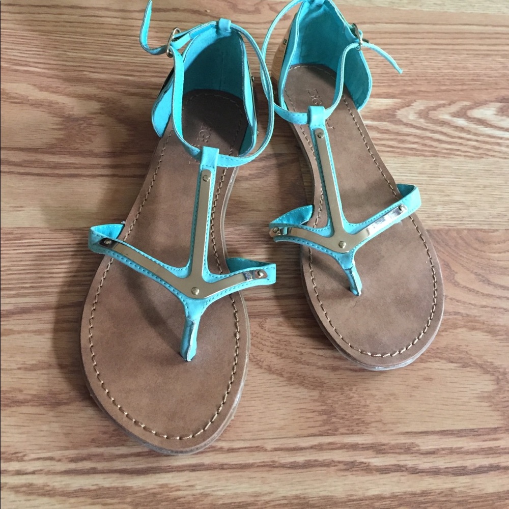 Anchor inspired turquoise Zigi Girl sandals