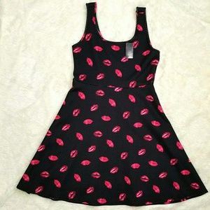 Lips Skater Skirt Dress