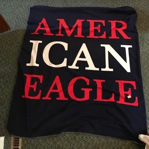 New Navy red white American eagle fleece blanket